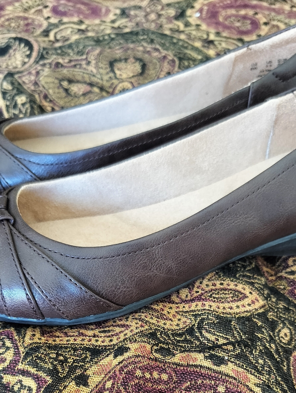 Naturalizer Soul Women's 8W  Dark Brown Leather Ballet Flats - Picture 4 of 7